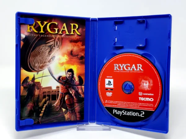 Interior del juego Rygar: The Legendary Adventure (ESP) para PlayStation 2 con disco y manual