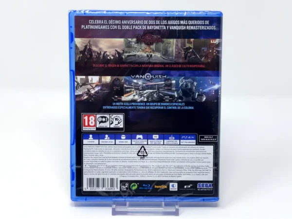 Parte trasera de Bayonetta & Vanquish: 10th Anniversary Bundle (ESP) (Precintado) para PlayStation 4, edición PAL España