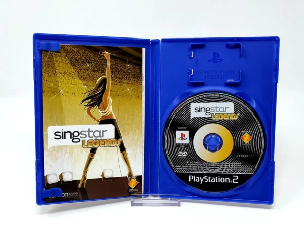 Interior del juego SingStar Legends (ESP) para PlayStation 2 con disco y manual