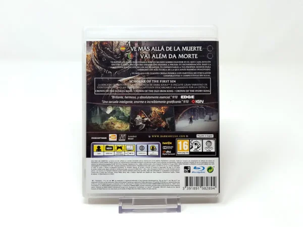 Parte trasera de Dark Souls II: Scholar of the First Sin (ESP) para PlayStation 3, edición PAL España