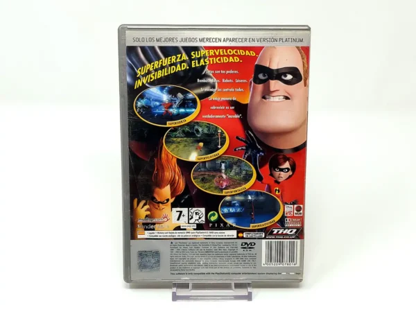 Parte trasera de Disney/Pixar Los Increíbles (ESP) (Platinum) (v1) (Rebajado) para PlayStation 2, edición PAL España