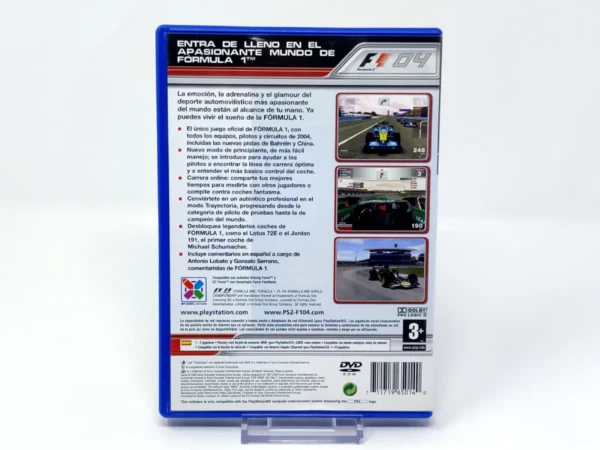 Parte trasera de Formula One 04 (ESP) (v2) para PlayStation 2, edición PAL España
