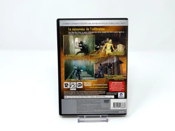 Parte trasera de Tom Clancy's Splinter Cell: Pandora Tomorrow (FRA) (Platinum) (Rebajado) para PlayStation 2, edición PAL Francia