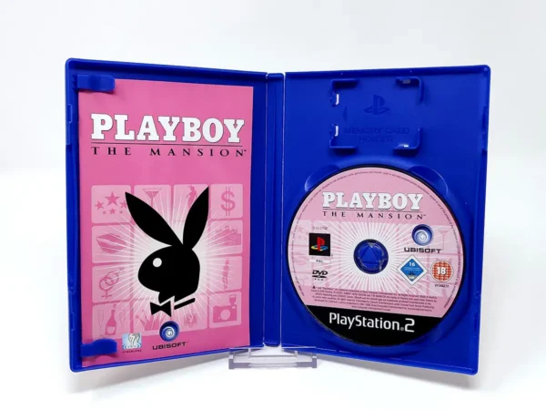 Interior del juego Playboy: The Mansion (UK) para PlayStation 2 con disco y manual