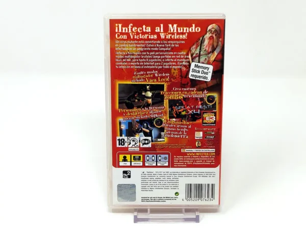Parte trasera de Infected (ESP) para PSP, edición PAL España