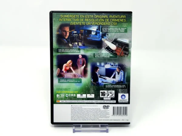 Parte trasera de CSI: Las 3 Dimensiones del Asesinato (ESP) (Rebajado) para PlayStation 2, edición PAL España
