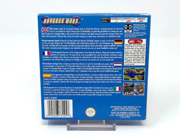 Parte trasera de Advance Wars (ESP) para Nintendo Game Boy Advance, edición PAL España