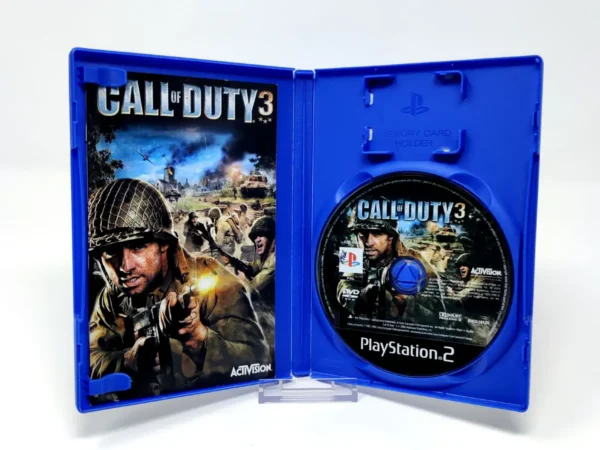 Interior del juego Call of Duty 3 (ESP) para PlayStation 2 con disco y manual