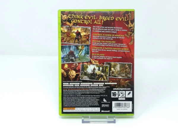 Interior del juego Overlord (UK) para XBOX 360 con disco y manual