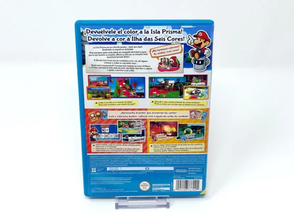 Parte trasera de Paper Mario: Color Splash (ESP) para Nintendo Wii U, edición PAL España