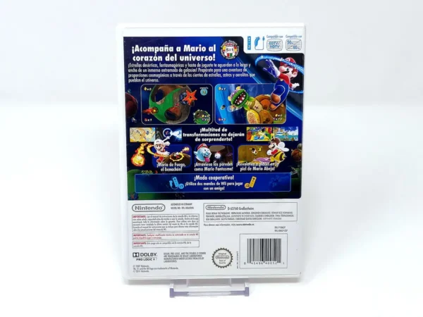 Parte trasera de Super Mario Galaxy (ESP) (Selects) para Nintendo Wii, edición PAL España