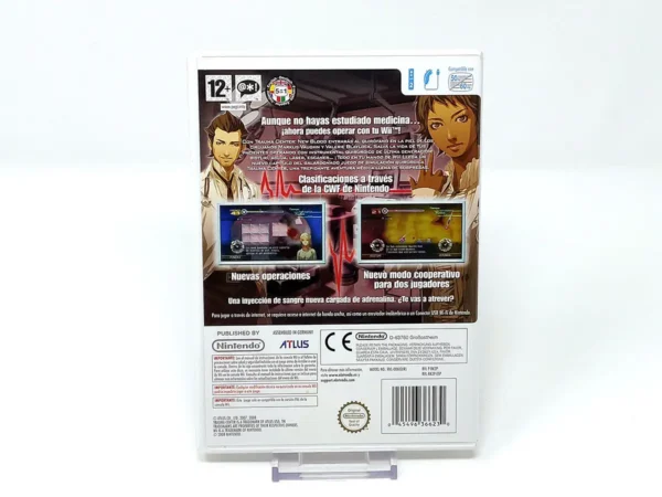 Parte trasera de Trauma Center: New Blood (ESP) para Nintendo Wii, edición PAL España