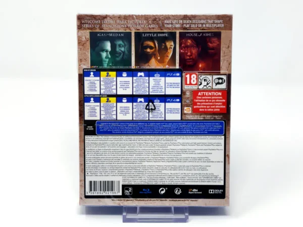 Interior del juego The Dark Pictures Anthology: Triple Pack (EUR) (Precintado) para PlayStation 4 con disco y manual