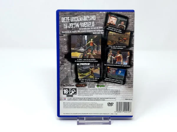 Parte trasera de Tony Hawk's Underground (HOL) para PlayStation 2, edición PAL Holanda
