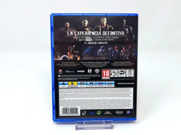 Parte trasera de Mortal Kombat XL (ESP) para PlayStation 4, edición PAL España