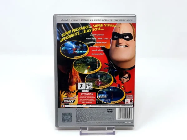 Parte trasera de Disney/Pixar The Incredibles (FRA) (Platinum) para PlayStation 2, edición PAL Francia