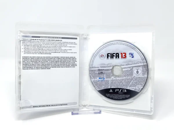 Interior del juego FIFA 13 (ESP) (v1) para PlayStation 3 con disco y manual