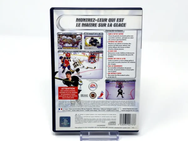 Parte trasera de NHL 2002 (FRA) para PlayStation 2, edición PAL Francia