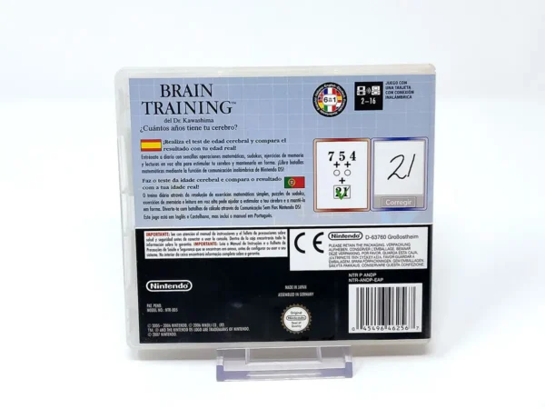 Parte trasera de Brain Training del Dr. Kawashima: ¿Cuantos años tiene tu Cerebro? (ESP) (Rebajado) para Nintendo DS, edición PAL España