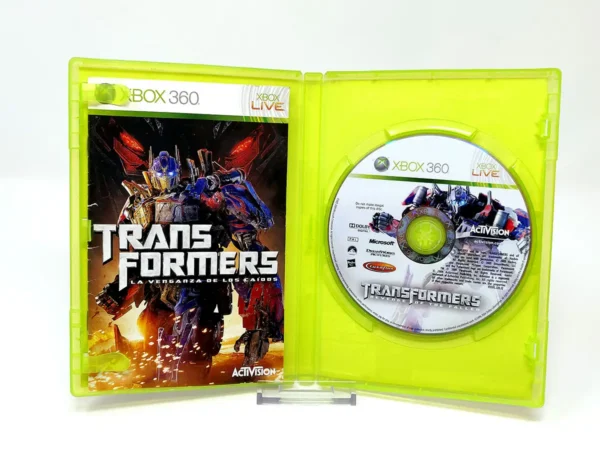 Interior del juego Transformers: La Venganza de los Caídos (ESP) para XBOX 360 con disco y manual