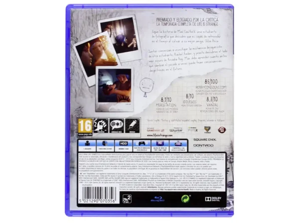 Parte trasera de Life Is Strange (ESP) para PlayStation 4, edición PAL España