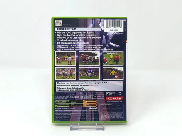 Parte trasera de Pro Evolution Soccer 4 (ESP) para XBOX, edición PAL España