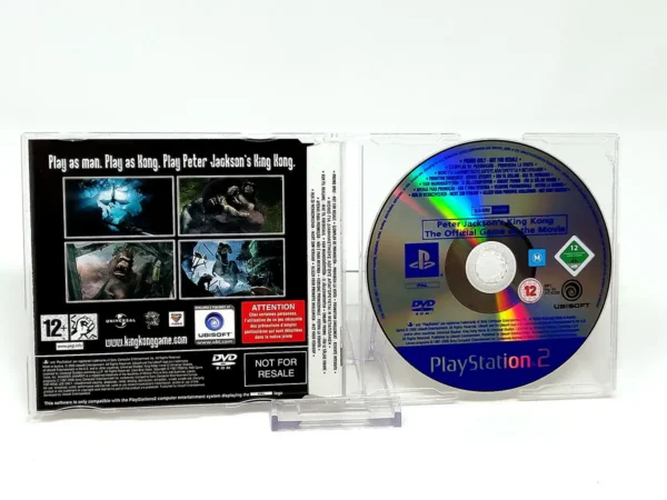 Parte trasera de Peter Jackson's King Kong: The Official Game of the Movie (UK) (Promo) para PlayStation 2, edición PAL UK