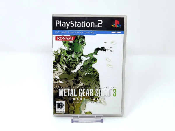 Portada de Metal Gear Solid 3: Snake Eater (ESP) para PlayStation 2, edición PAL España, de segunda mano