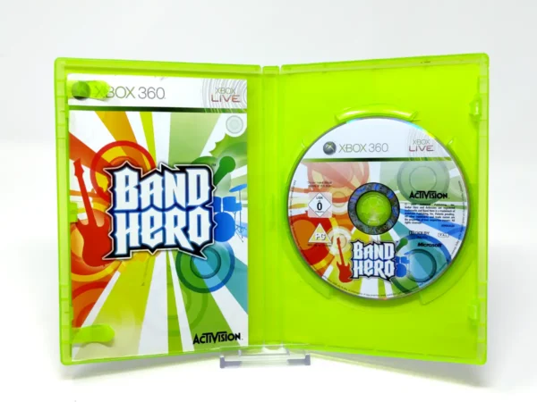 Interior del juego Band Hero (ESP) para XBOX 360 con disco y manual