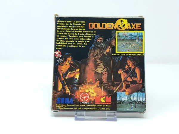 Parte trasera de Golden Axe (ESP) para Sinclair ZX Spectrum, edición PAL España