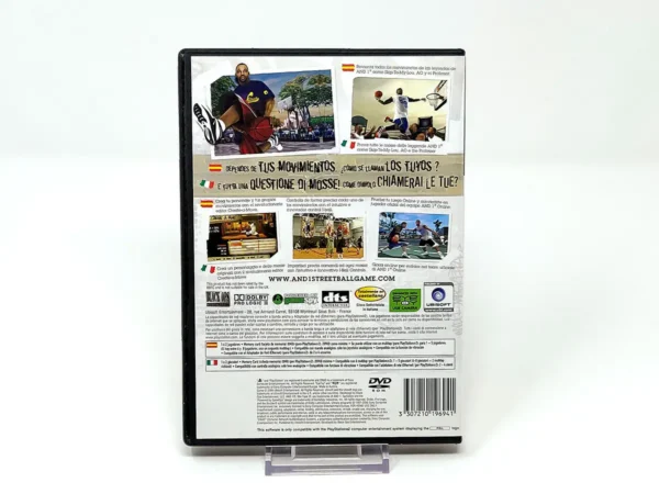 Parte trasera de AND 1 Streetball (ESP) para PlayStation 2, edición PAL España