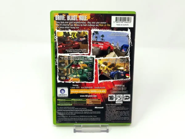 Parte trasera de 187: Ride or Die (UK) para XBOX, edición PAL UK