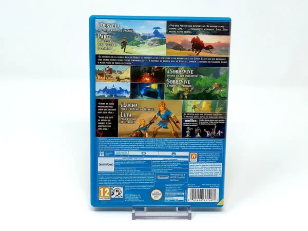 Parte trasera de The Legend of Zelda: Breath of the Wild (ESP) para Nintendo Wii U, edición PAL España