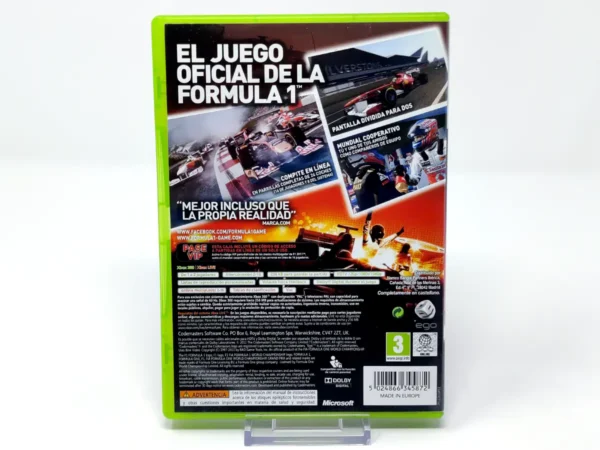 Parte trasera de F1 2011 (ESP) (v1) para XBOX 360, edición PAL España