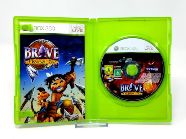 Interior del juego Brave: A Warrior's Tale (ESP) para XBOX 360 con disco y manual