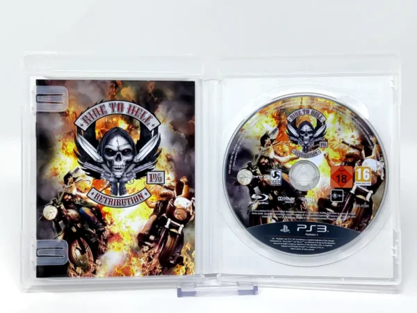 Interior del juego Ride to Hell: Retribution (ESP) para PlayStation 3 con disco y manual