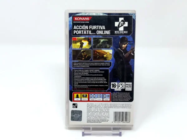 Parte trasera de Metal Gear Solid: Portable Ops Plus (ESP) (Rebajado) para PSP, edición PAL España