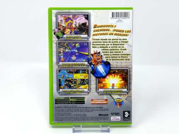 Parte trasera de Crash Nitro Kart (ESP) para XBOX, edición PAL España