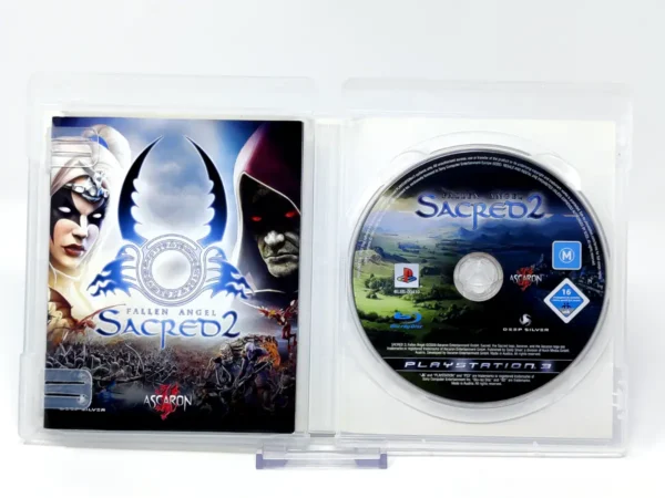 Interior del juego Sacred 2: Fallen Angel (ESP) para PlayStation 3 con disco y manual