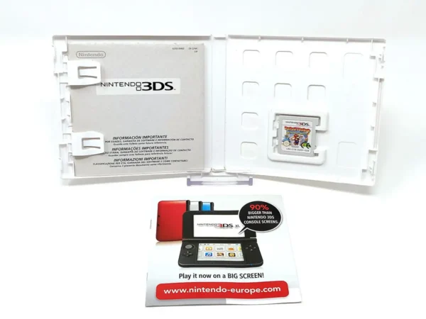 Interior del juego Paper Mario: Sticker Star (ESP) para Nintendo 3DS con disco y manual