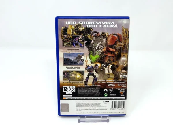 Parte trasera de Transformers: La Venganza de los Caídos (ESP) para PlayStation 2, edición PAL España
