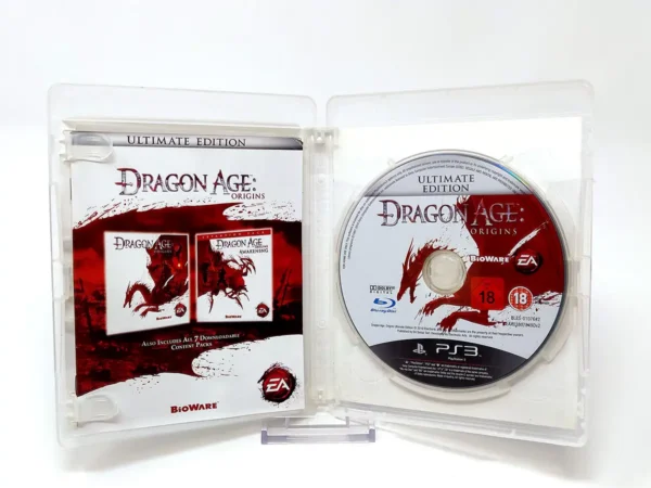Interior del juego Dragon Age: Origins (Ultimate Edition) (UK) para PlayStation 3 con disco y manual