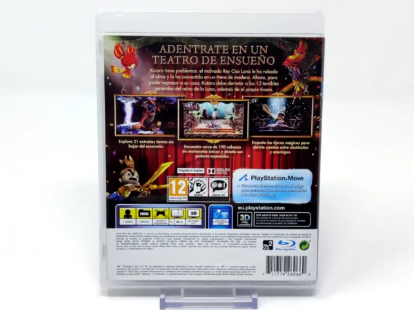 Parte trasera de Puppeteer (ESP) para PlayStation 3, edición PAL España