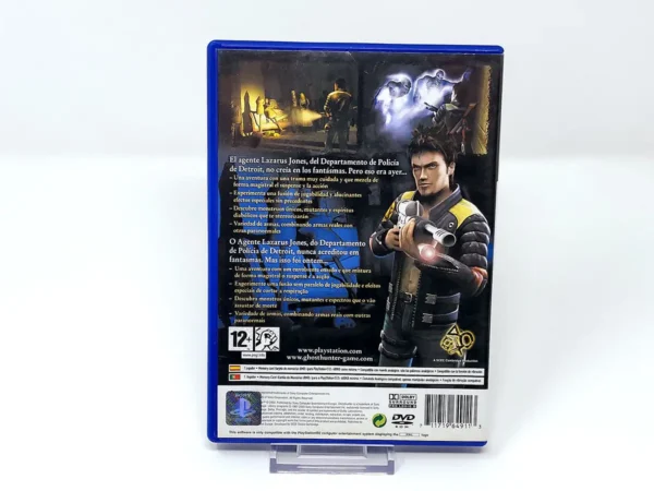 Parte trasera de Ghosthunter (ESP) para PlayStation 2, edición PAL España