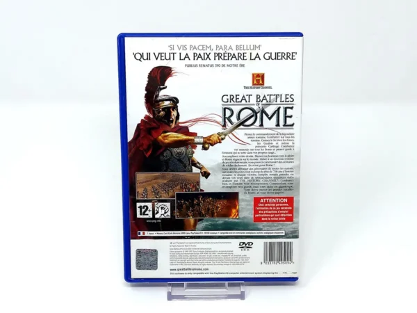 Parte trasera de The History Channel: Great Battles of Rome (FRA) (Rebajado) para PlayStation 2, edición PAL Francia