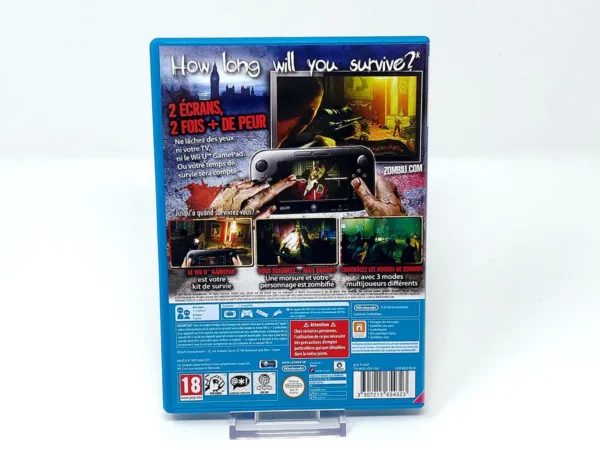 Parte trasera de ZombiU (FRA) para Nintendo Wii U, edición PAL Francia