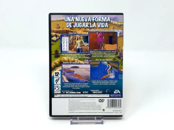 Parte trasera de Los Sims 2 (ESP) para PlayStation 2, edición PAL España