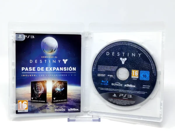 Interior del juego Destiny (ESP) para PlayStation 3 con disco y manual