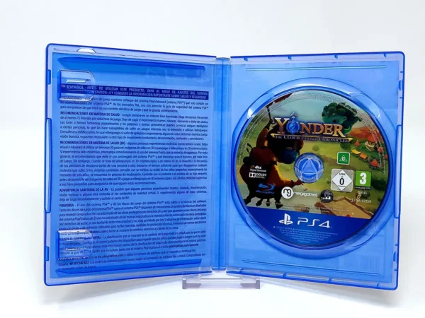 Lateral de la caja de Yonder: The Cloud Catcher Chronicles (ESP) para PlayStation 4