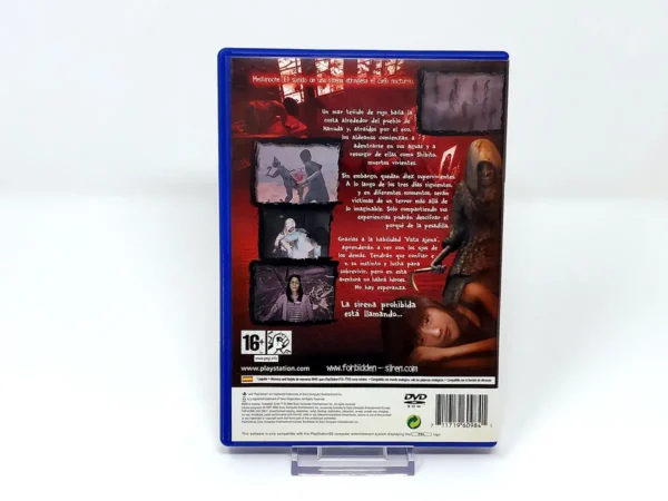 Parte trasera de Forbidden Siren: Viviendo la pesadilla (ESP) para PlayStation 2, edición PAL España